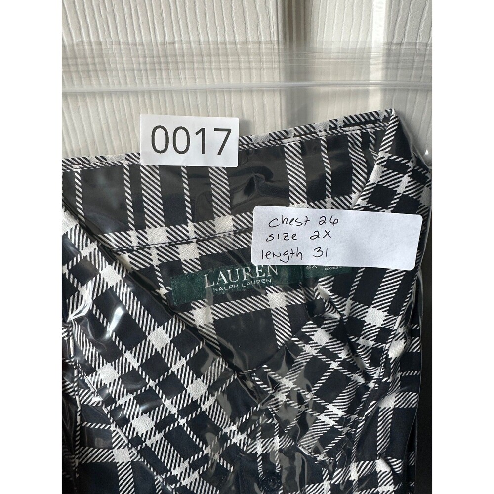 lauren ralph lauren plaid shirt 2x coastal prep nautical oversized button up - Picture 8 of 8